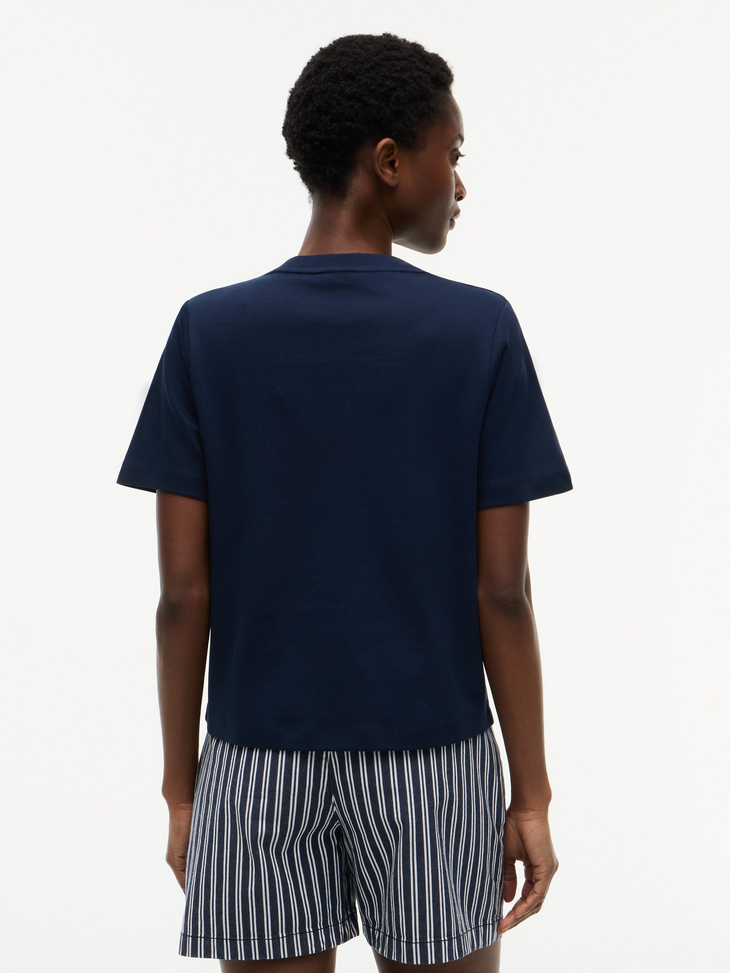 Tommy Hilfiger Kurzarmshirt INTERLOCK BOXY C-NK SS TEE Baumwolle – Bild 2 von 5