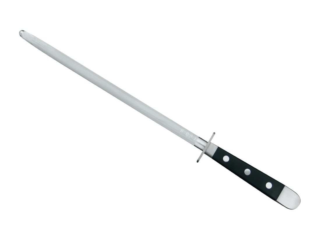 Messer Alpha, Güde Serie POM Wetzstahl, 1055/26 geschmiedet, schwarz Griff - Wetzstahl Doppelkropf, Solingen