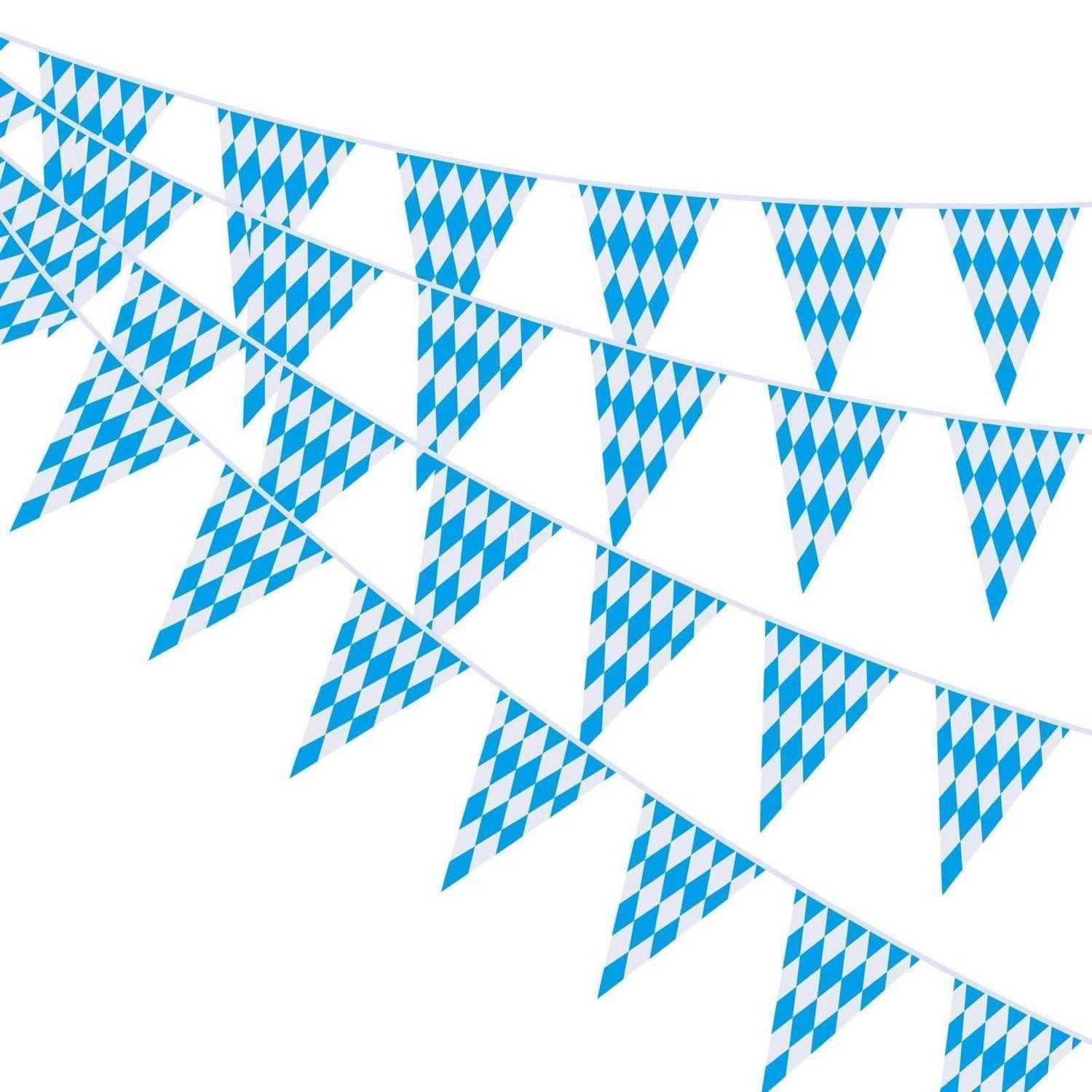 LuxusKollektion Wimpelkette Wimpelkette Oktoberfest Blau/Weiß 10m 4Stk