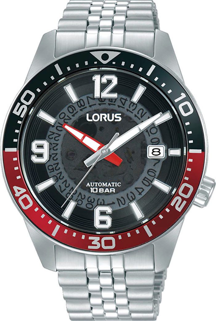LORUS Automatikuhr RU413AX9, Armbanduhr, Herrenuhr, Mechanische Uhr, Edelstahlarmband, analog, Tag