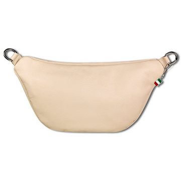 FLORENCE Gürteltasche Florence Echtleder Damen BomBag extra groß (Gürteltasche), Damen Leder Gürteltasche, beige ca. 37cm x ca. 20cm