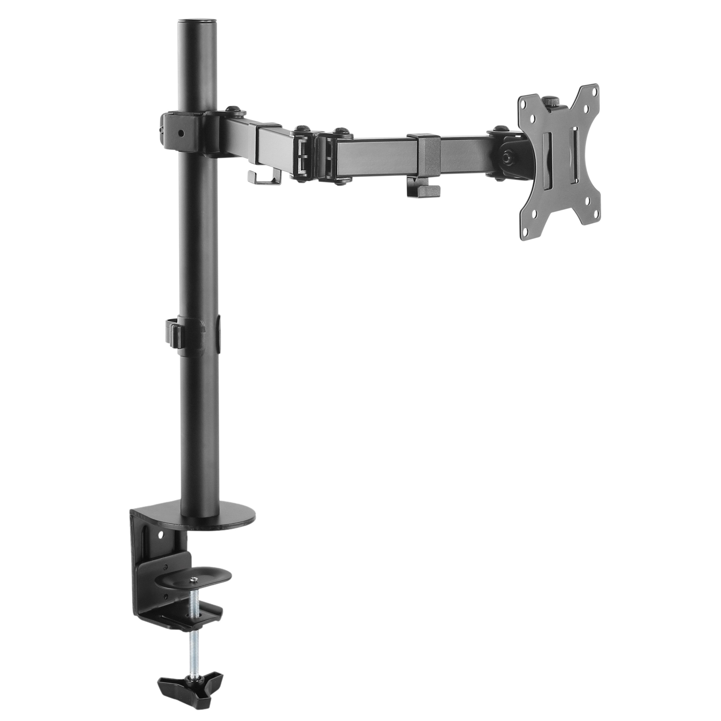 RICOO Monitor-Halterung Monitor Tischhalterung universal neigbar schwenkbar drehbar TS2711, (bis 30 Zoll, VESA 75x75 und 100x100, 1-tlg., 8 kg Belastbarkeit, von 33-76 cm (13"-30) Bildschirm-Diagonale, neigbar bis 90°, drehbar bis 360°, schwenkbar bis 180