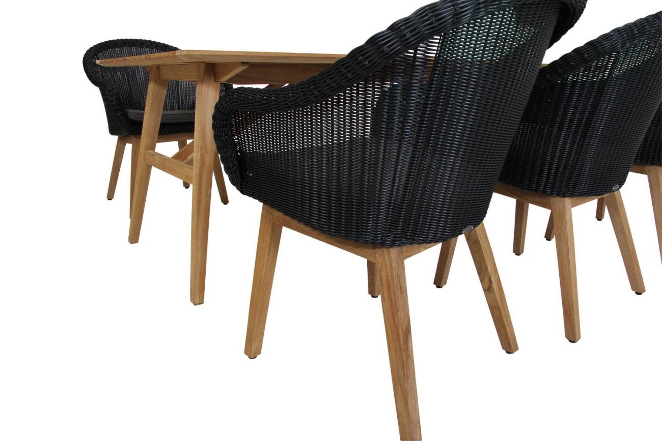 Brafab Gartenstuhl Beverly mit Kissen, Schwarz