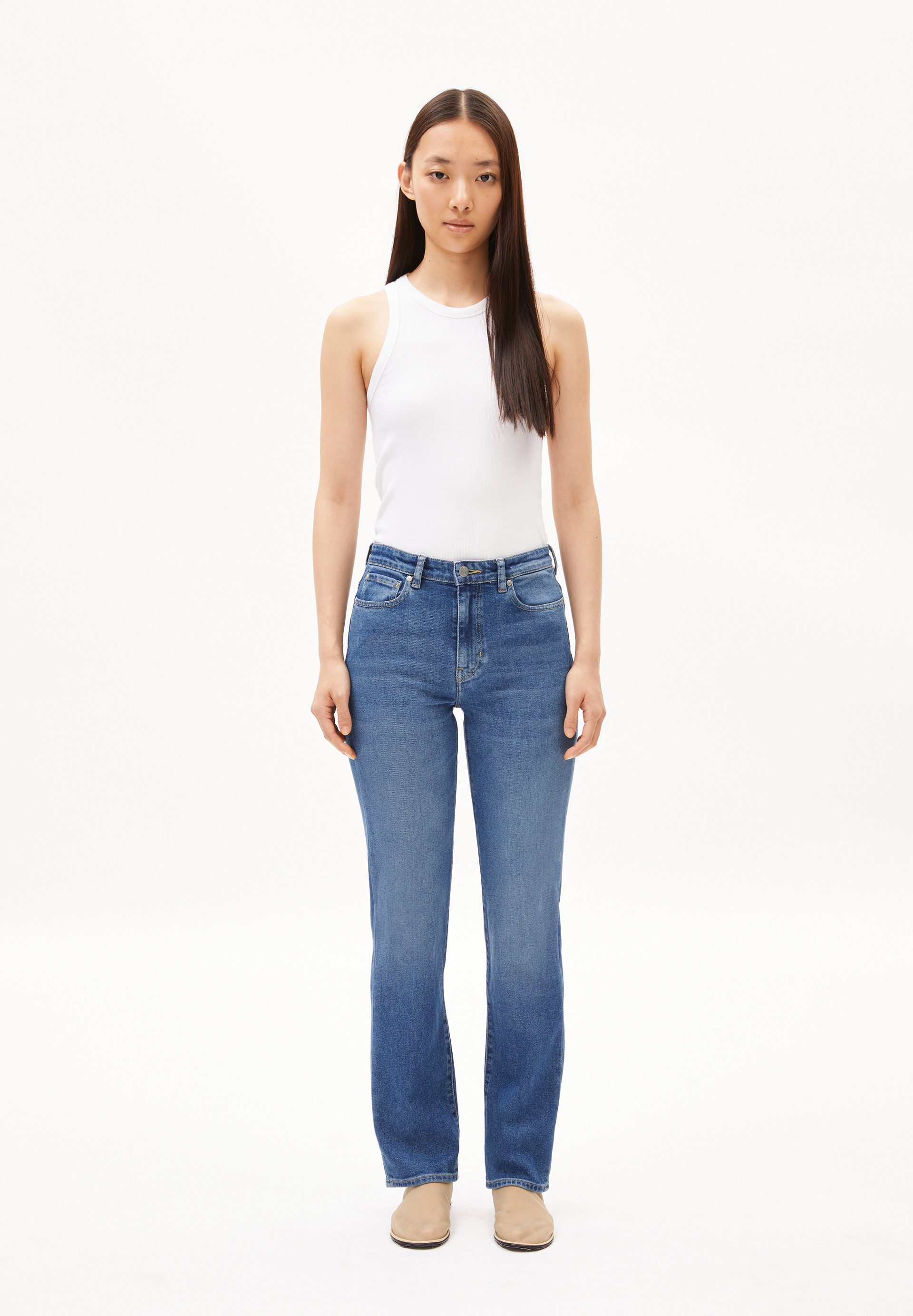 Armedangels Straight-Jeans CARENAA (Comfort-Stretch, Straight Fit) Mid waist