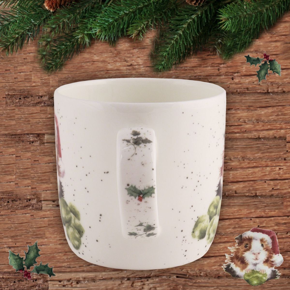 Wrendale Becher Wrendale Designs Porzellan-Becher Weihnachts-Meerschweinchen, Porzellan