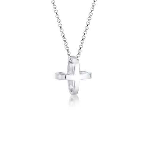 Elli Kette mit Anhänger Kreuz Cross Symbol 3D 925 Sterling Silber