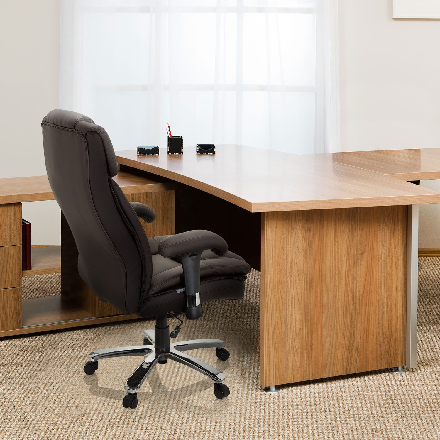 hjh OFFICE Drehstuhl XXL Drehstuhl BUILDER XXL I Kunstleder (1 St), XXL Chefsessel Bürostuhl ergonomisch