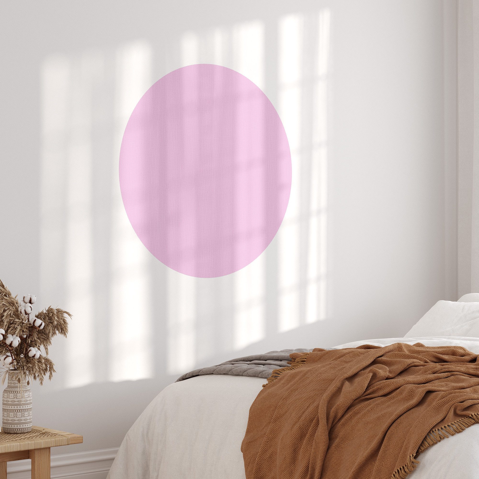 DEQORI Fototapete 'Pastellfarben - Lavendel', Rund, matte Leinwandstruktur, bedruckt, (1 St), selbstklebend Wandtattoo Motiv Wandtapete Wand Sticker Bild Tapete