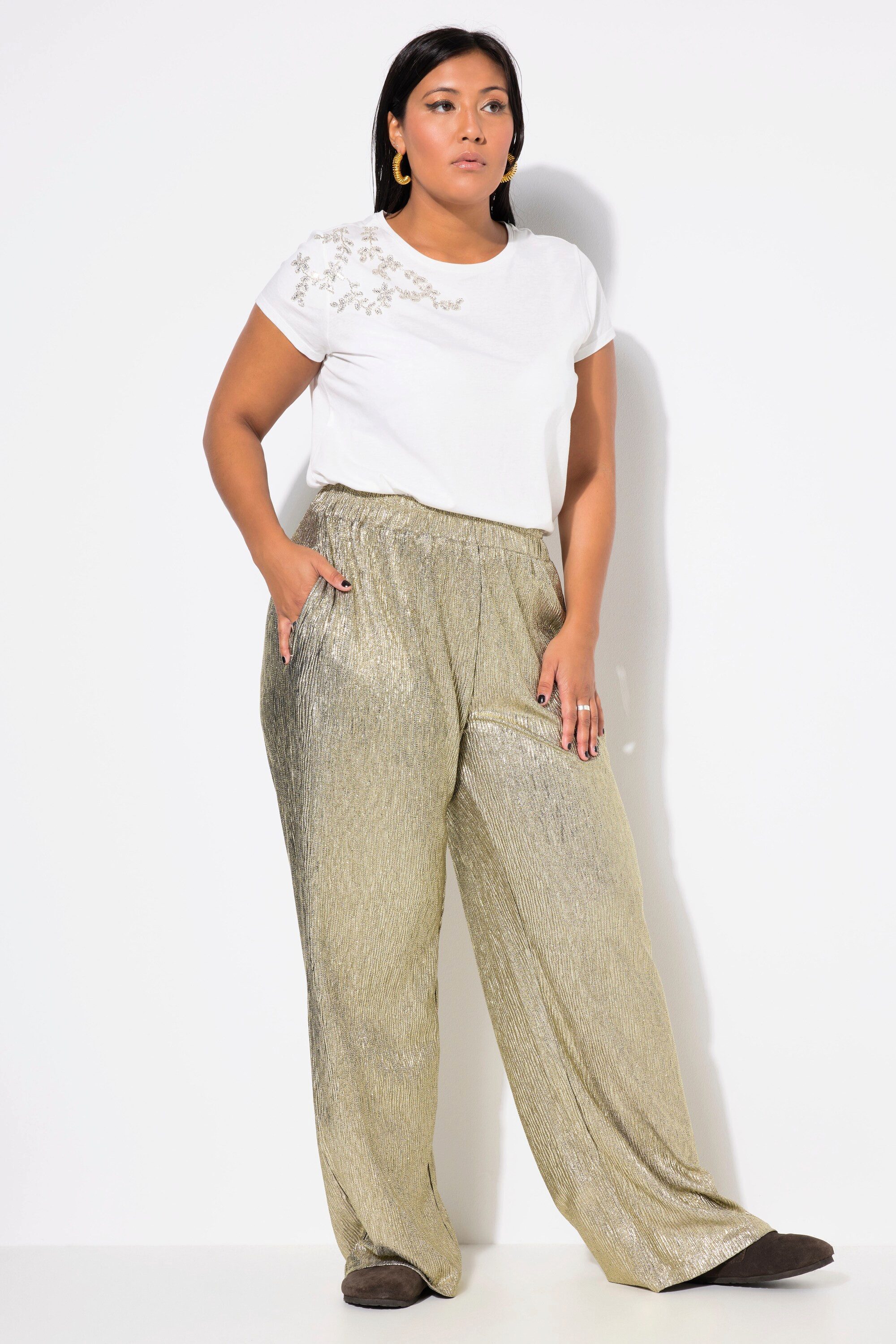 Studio Untold Schlupfhose Glitzerhose Wide Straight günstig online kaufen