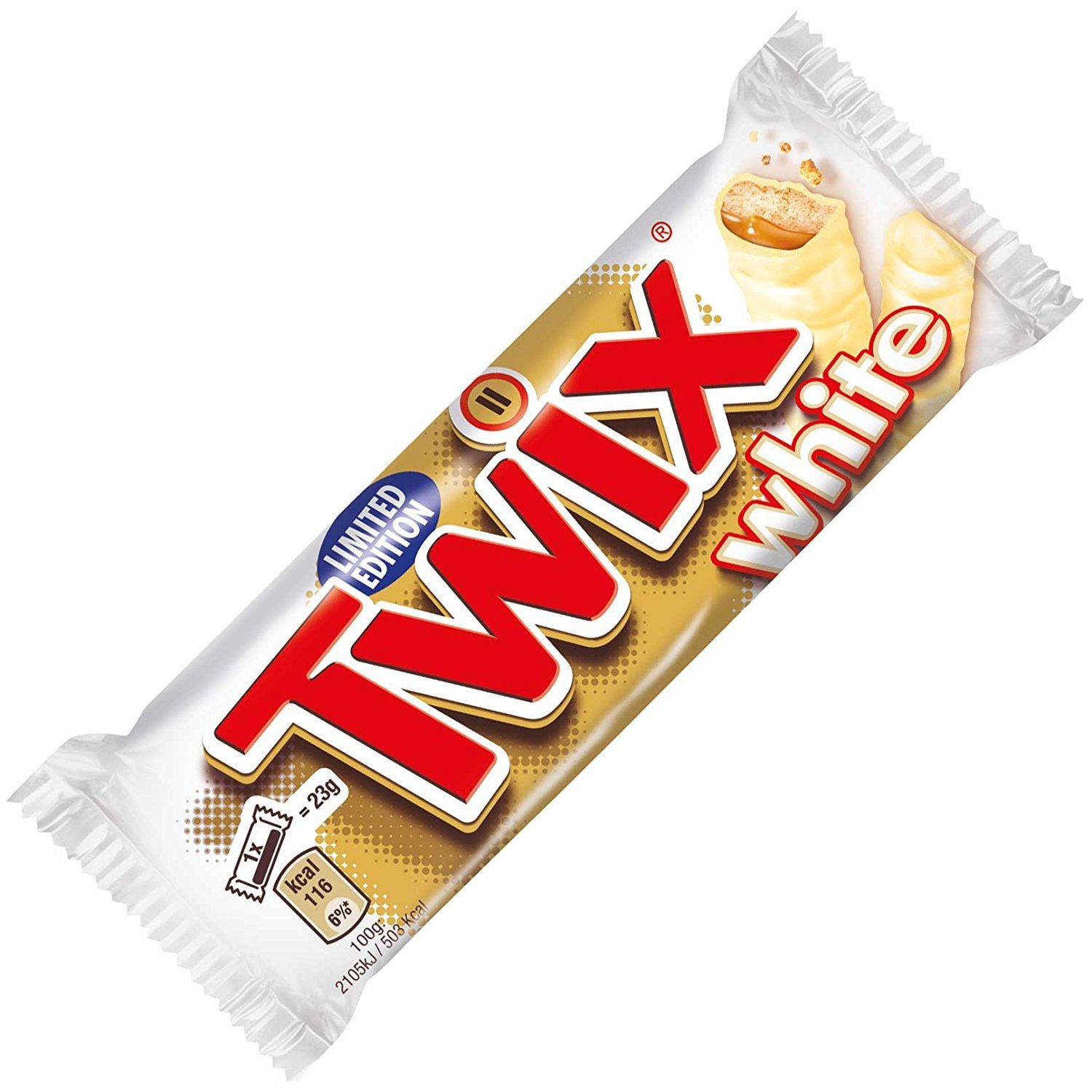 Twix Schokolade, Twix White Knuspriger Keks mit Karamell umhüllt weißer Schokolade 45g