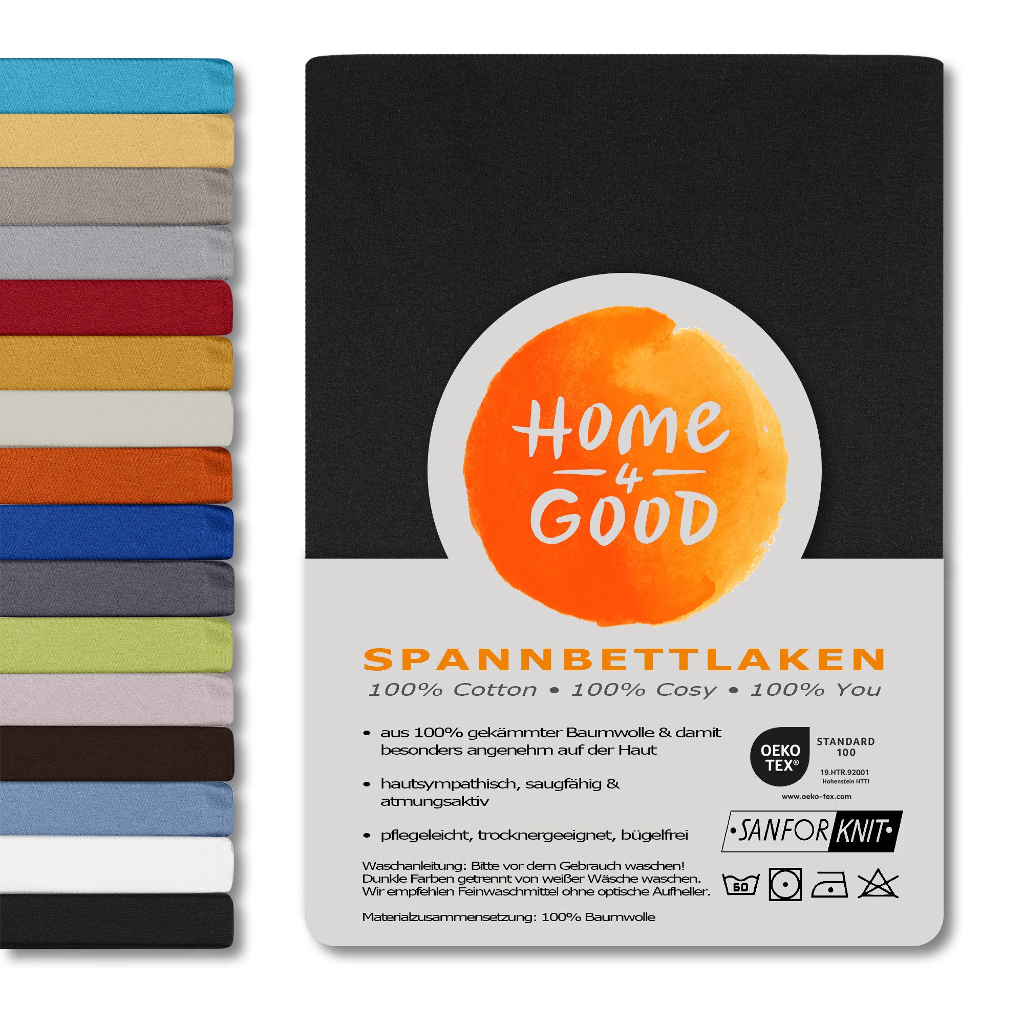 home4good Spannbettlaken viele Größen, viele Farben, 100% Baumwolle, OEKO-T günstig online kaufen