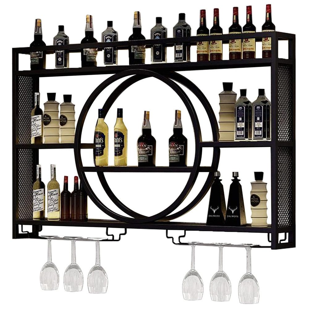 NUODWELL Weinregal Wandmontiertes Weinregal, Schwebende Metall Weinregal mi günstig online kaufen