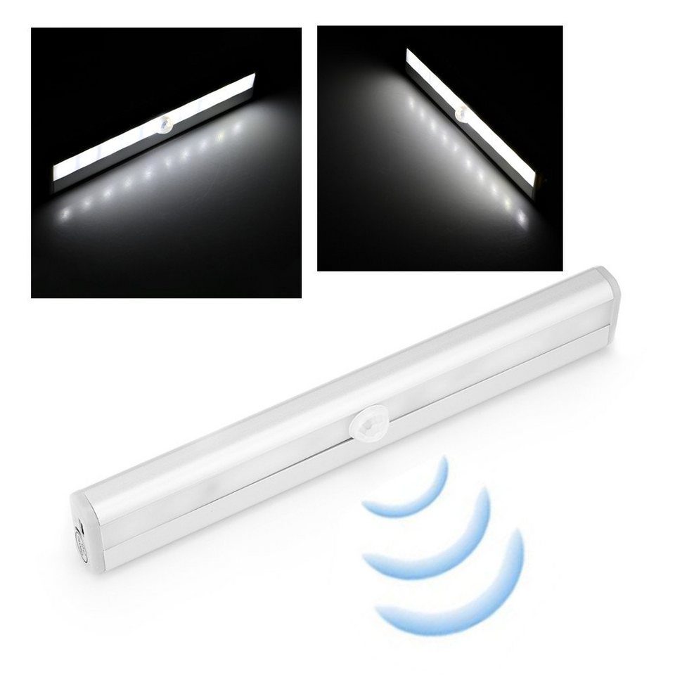 LETGOSPT LED Unterbauleuchte LED Schrankleuchten mit Bewegungsmelder  Batterie, LED fest integriert, Warmweiß, Kaltesweiß