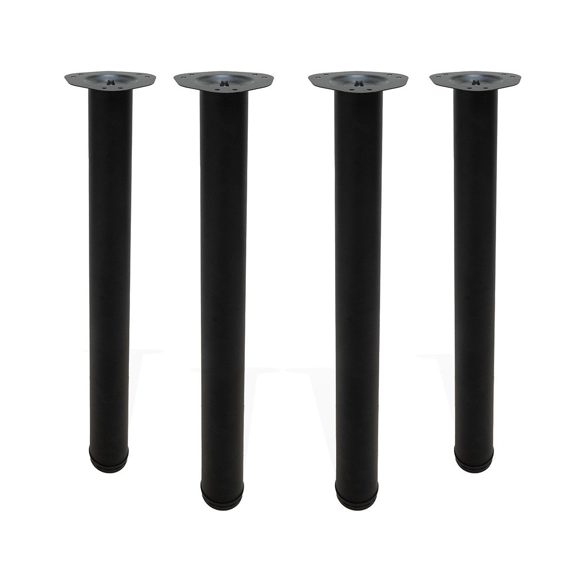 MS Beschläge Tischbein Tischfüße 710mm Schwarz matt - Set DIY Tischstütze, Ø 60mm Metall Esstischbein - höhenverstellbar