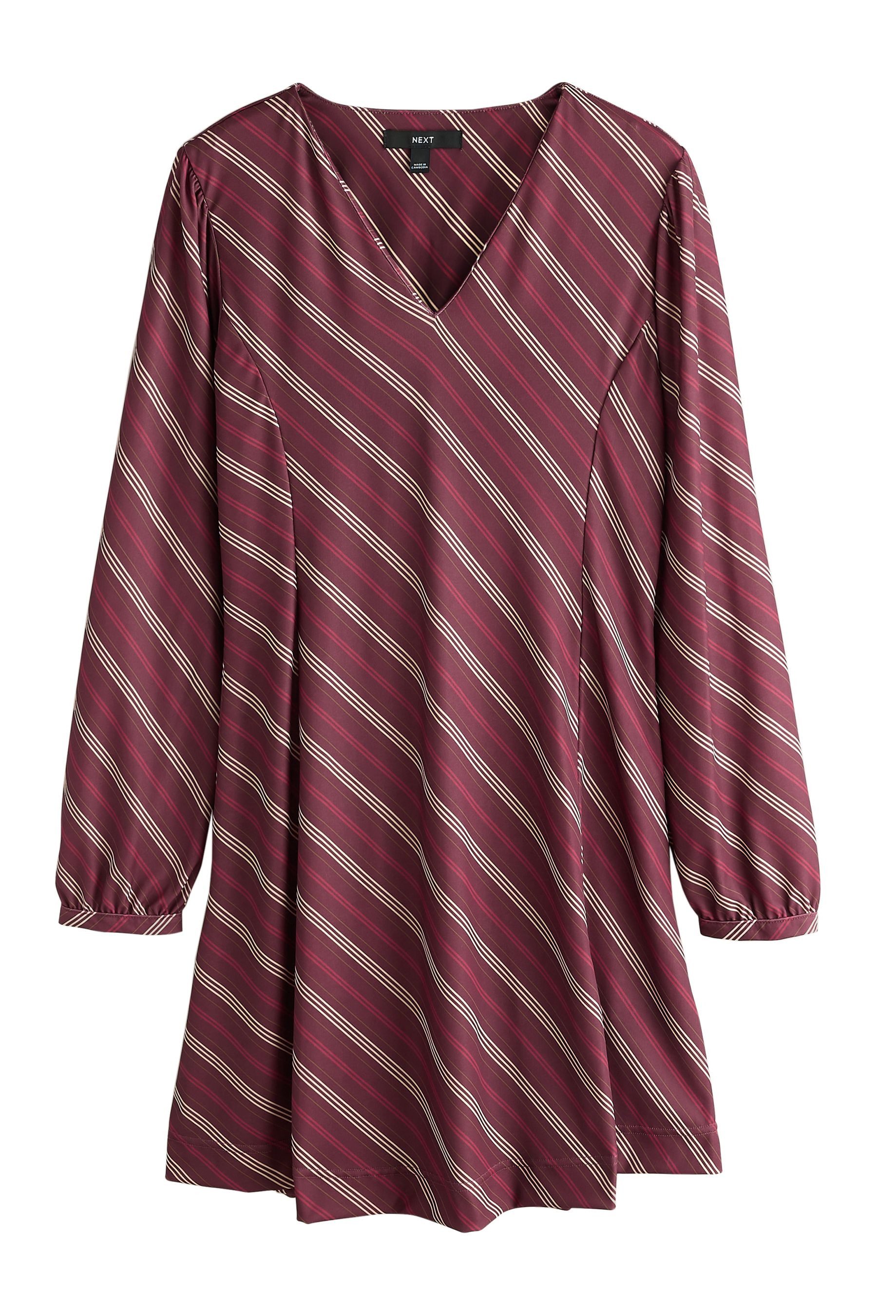 Next Minikleid Langärmeliges Midikleid mit V-Ausschnitt (1-tlg)