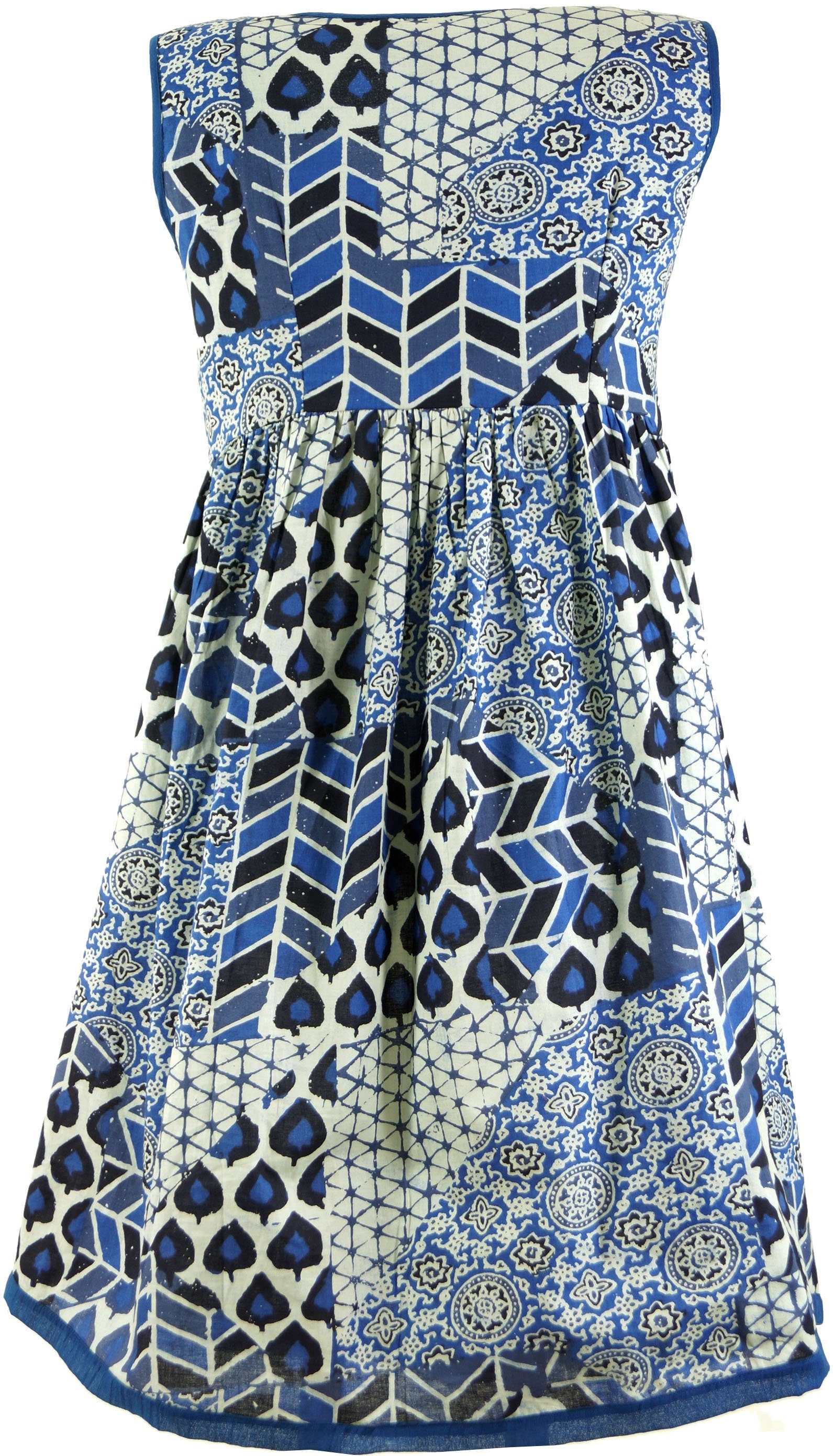 Guru-Shop Midikleid Minikleid, Boho Tunikakleid, BlockdruckTunika günstig online kaufen