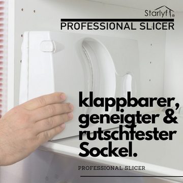 Starlyf Allesschneider Professional Slicer, 150,00 W, Abgeschrägter klappbarer Brotschneider, 1mm - 15 mm einstellbare Dicke