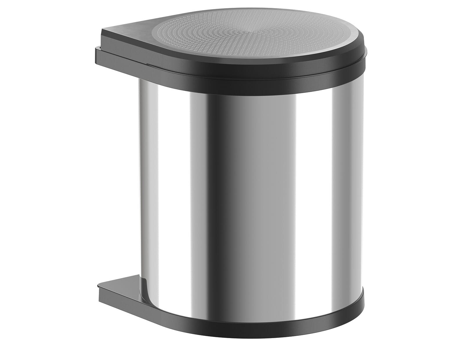Hailo Mülleimer, 15 l Volumen, Montage an Drehtüren, Klappdeckel,Rostfrei,Schwenktechni