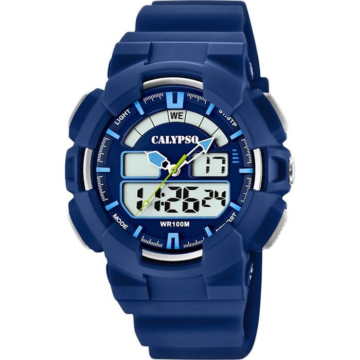 CALYPSO WATCHES Digitaluhr Calypso Herren Uhr K5772/3 (Armbanduhr) Herren Armbanduhr rund Kunststoff PUarmband blau Sport