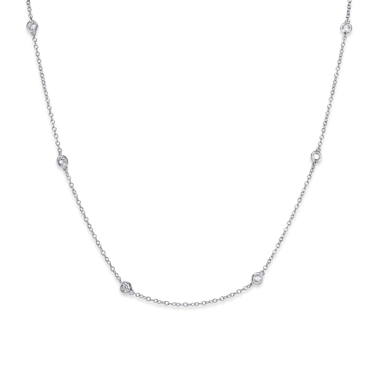Materia Collierkettchen Damen Collier 925 Silber CO-29-Silber, mit eingefas günstig online kaufen