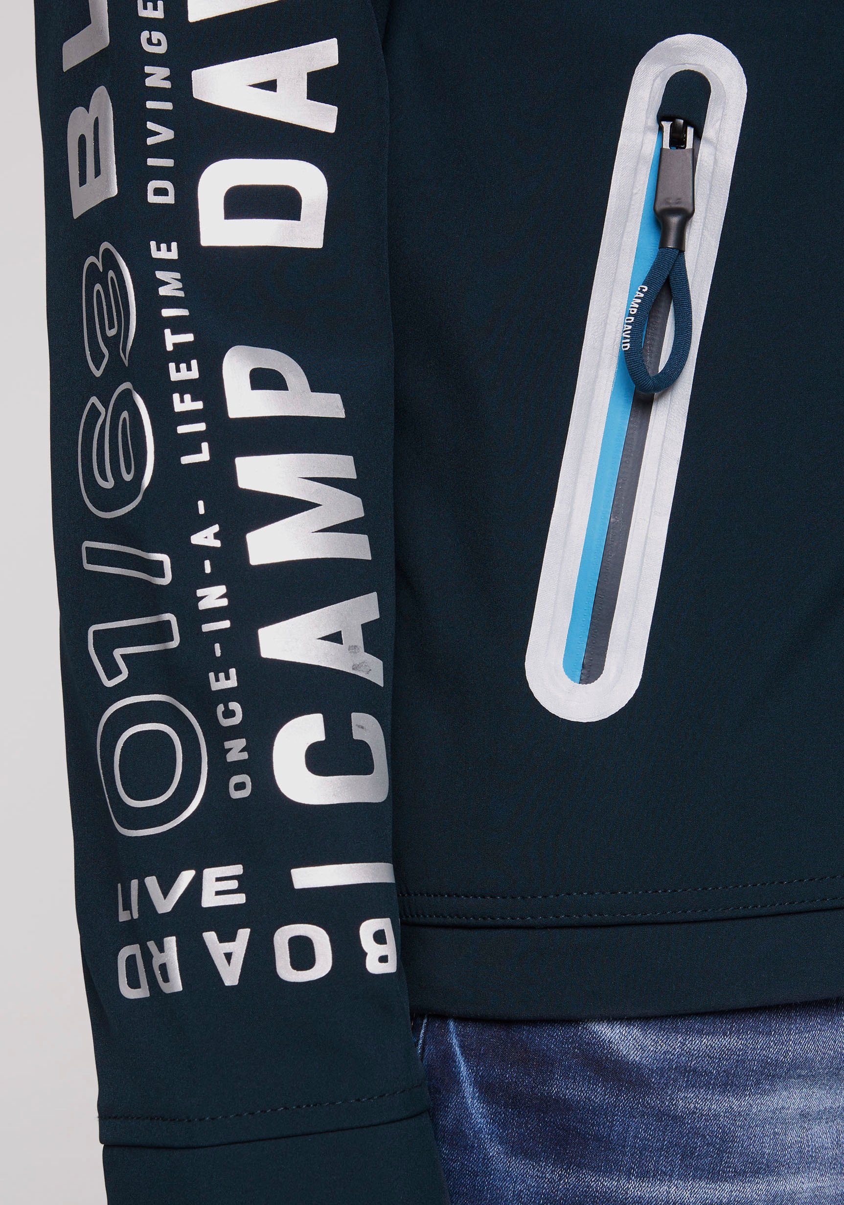 CAMP DAVID Softshelljacke mit Reißverschlusstaschen