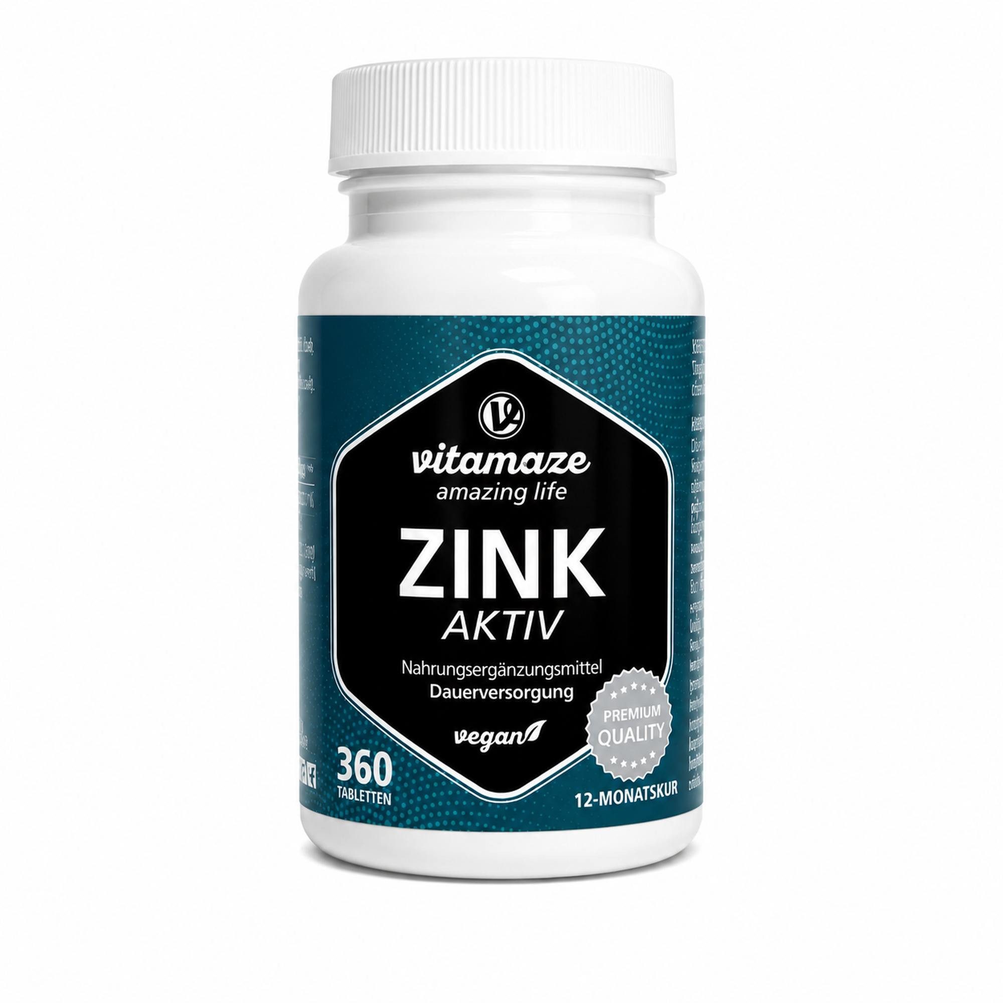 Vitamaze ZINK AKTIV 25 mg hochdosiert vegan Tabletten Tabletten