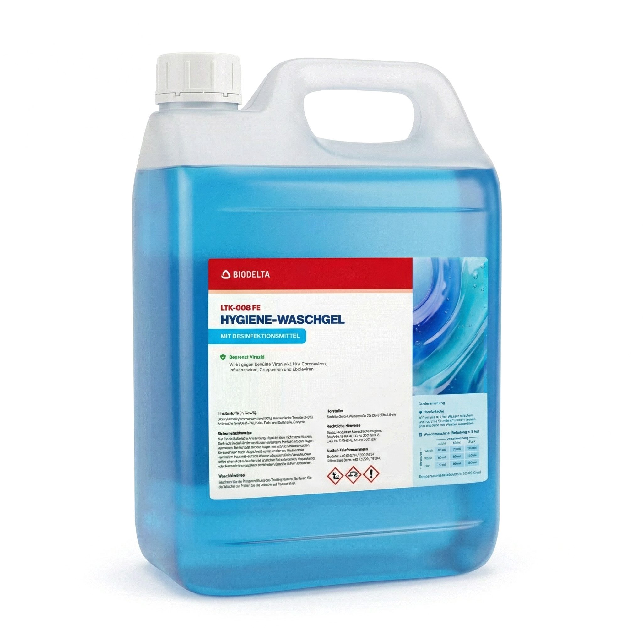 LTK-008 Biodelta Hygiene Waschmittel Vollwaschmittel (2L Kanister oder 5L Kanister 2L)