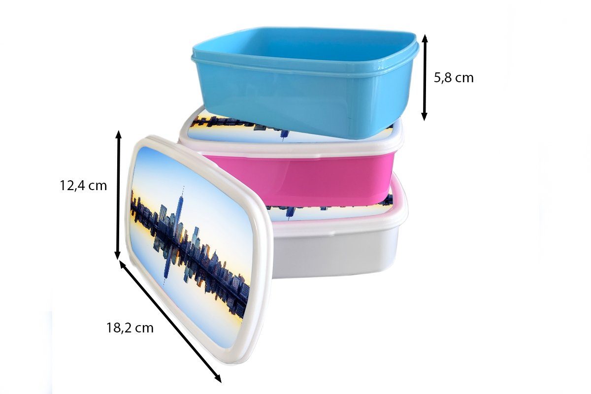 MuchoWow und Lunchbox Skyline Brotbox Wasser, und Kinder weiß Erwachsene, York Mädchen Jungs Brotdose, für für Kunststoff, - (2-tlg), New -