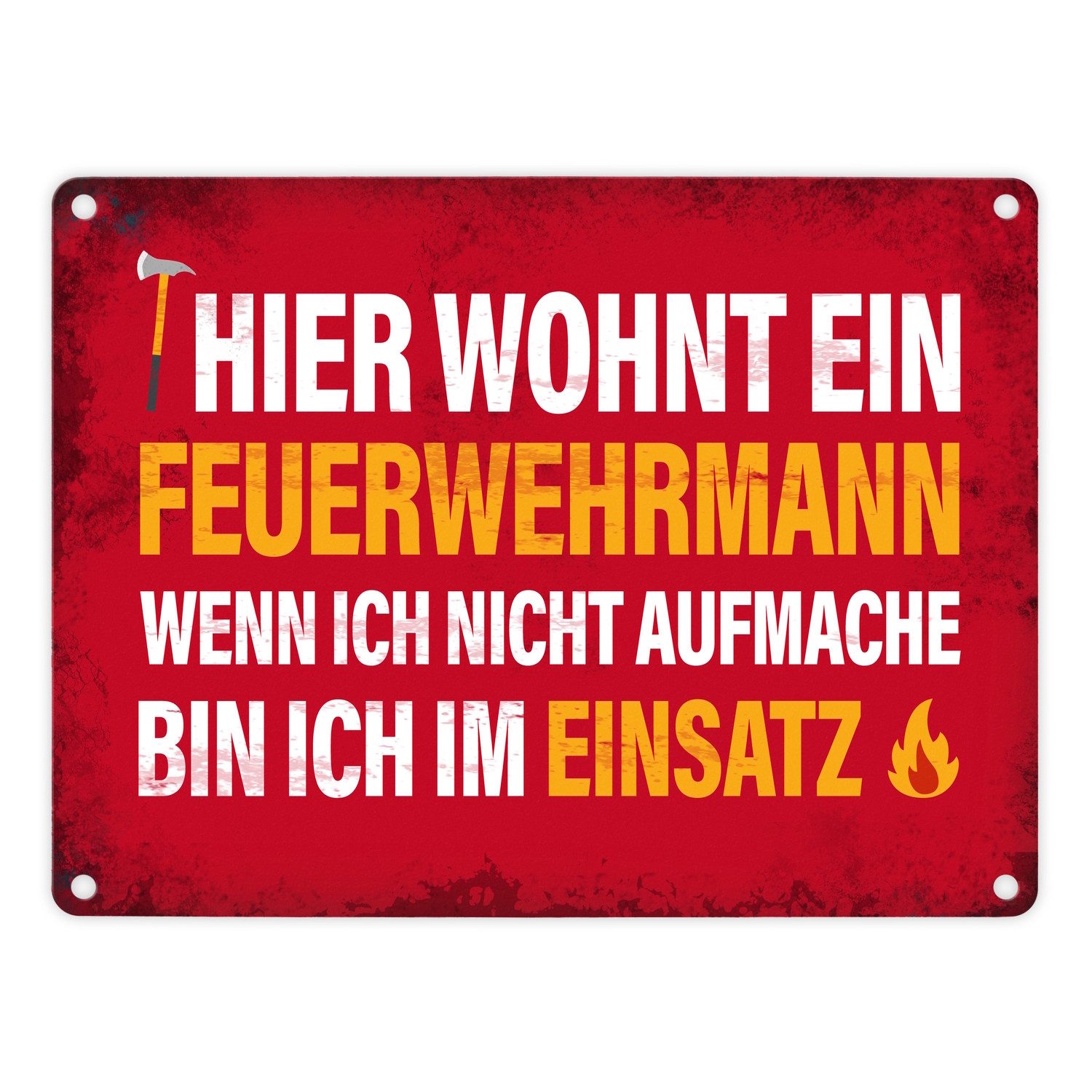 speecheese Metallschild Metallschild mit Spruch Hier wohnt ein