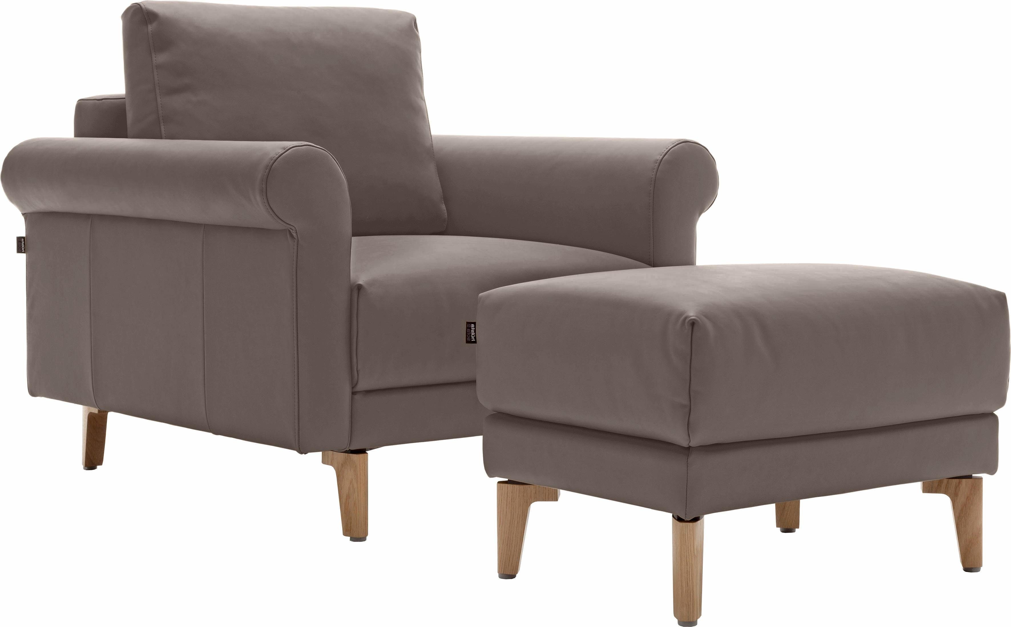 Creation BY ROLF BENZ Sessel CR.450, Designsessel, Loungesessel, modern Landhaus, mit tollem Sitzkomfort, Breite 88 cm, Fuß Nussbaum