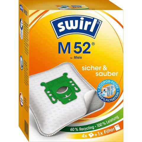 Swirl Staubsaugerbeutel M 52, passend für Miele, 4er- Pack