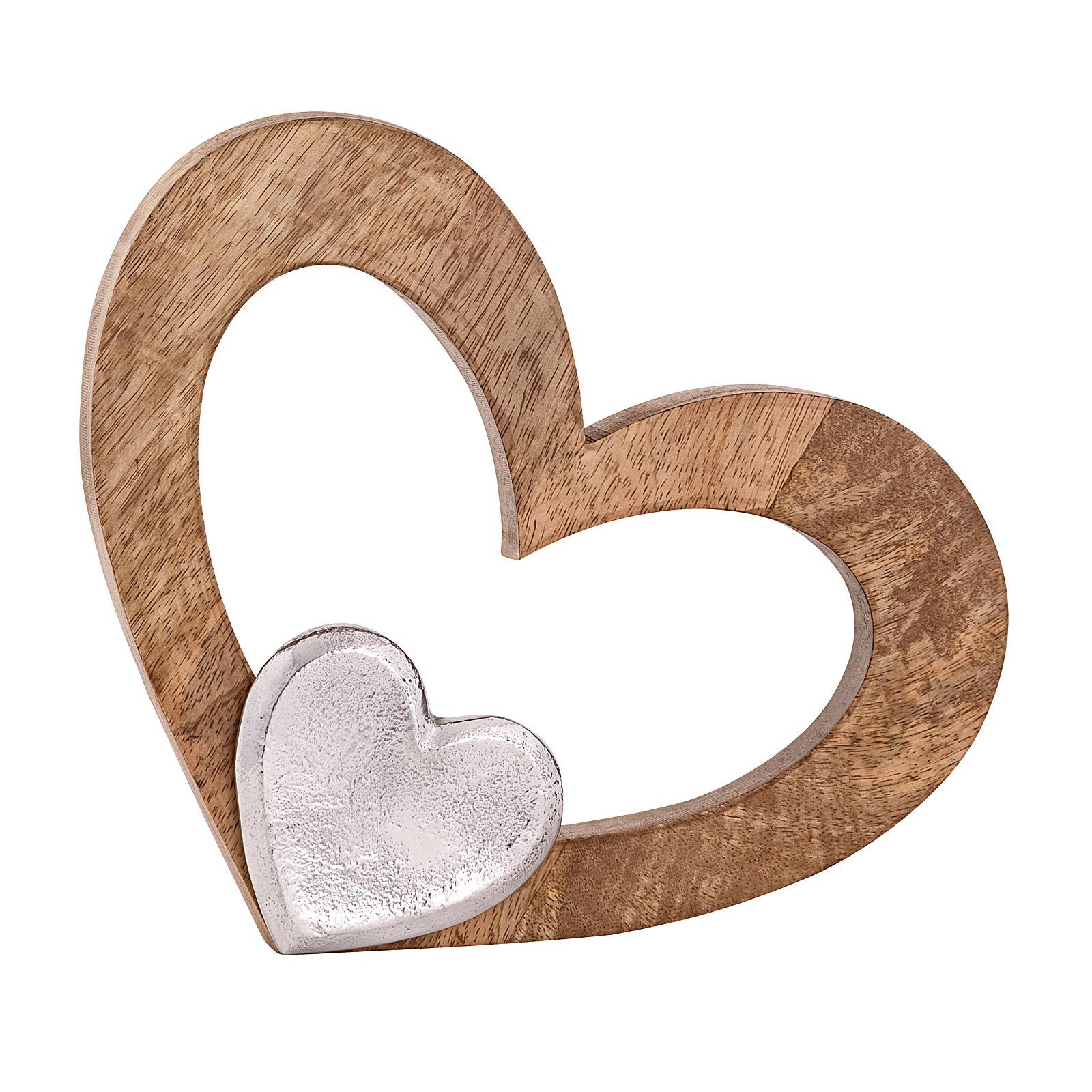 Amagohome Dekofigur Dekofigur Herz 27x21cm Holzfigur günstig online kaufen