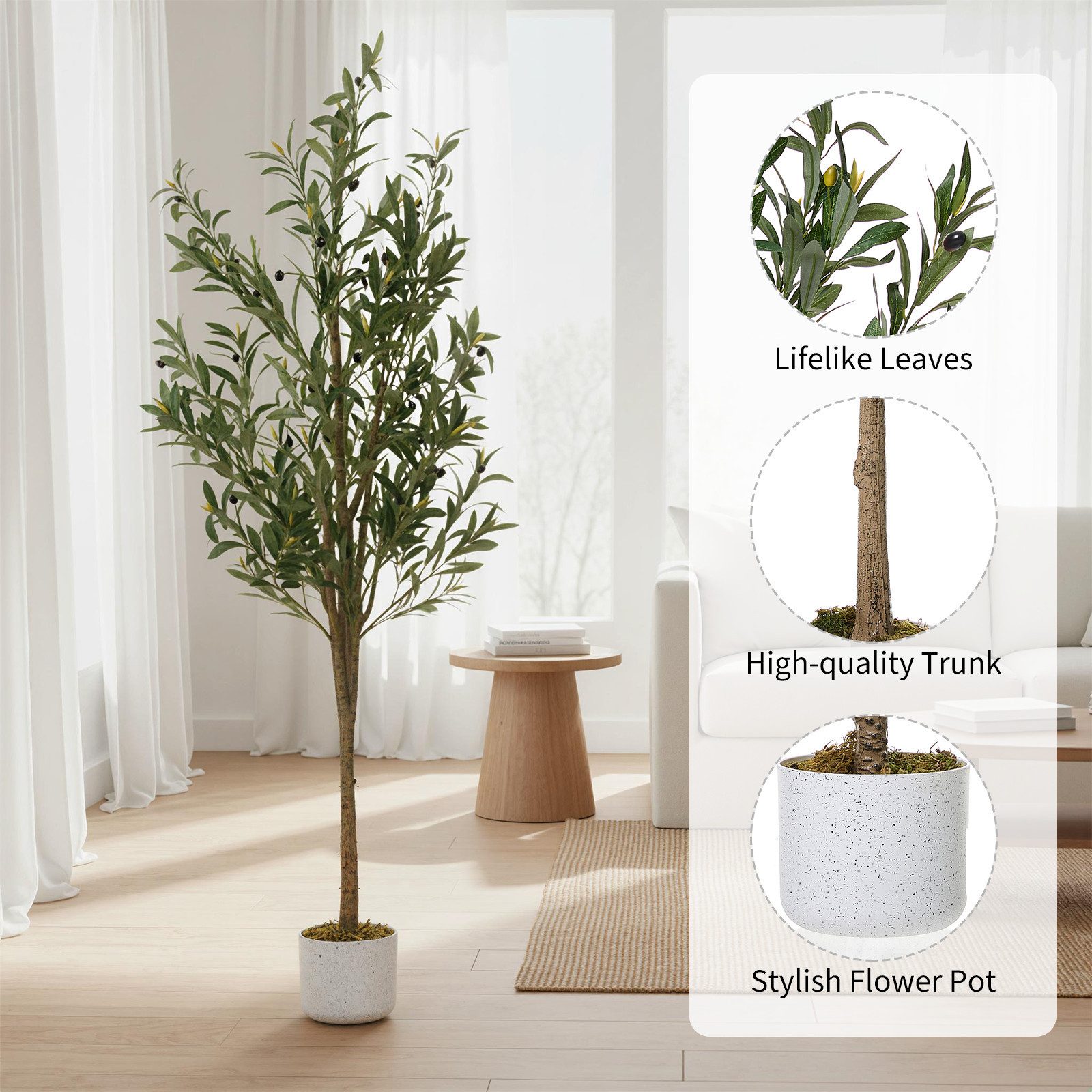 Kunstbaum Künstlicher Olivenbaum im Topf 60cm/120cm/135cm große Olivenbaum, günstig online kaufen