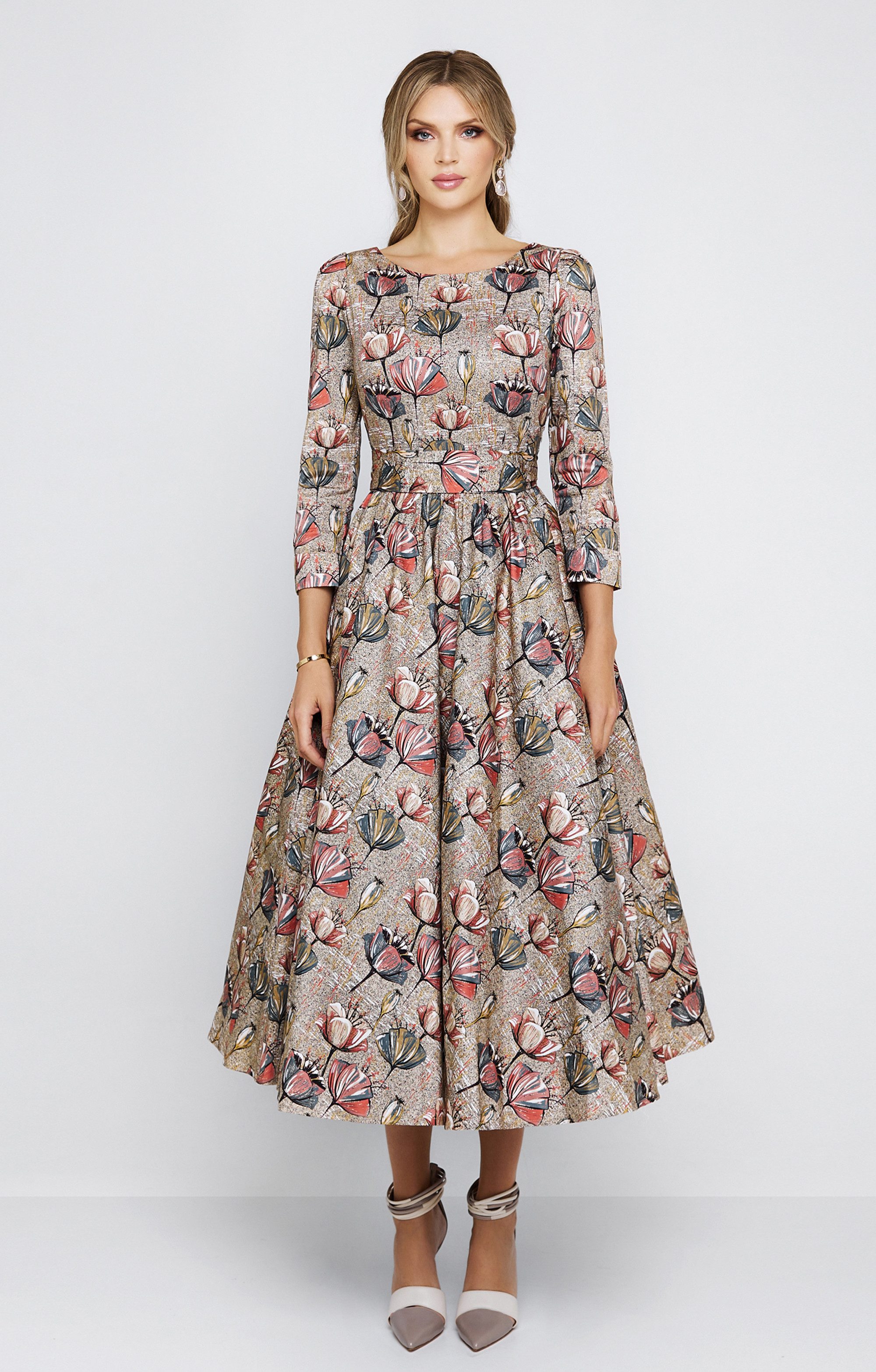 MATSOUR'I Midikleid Lucretia geblümt