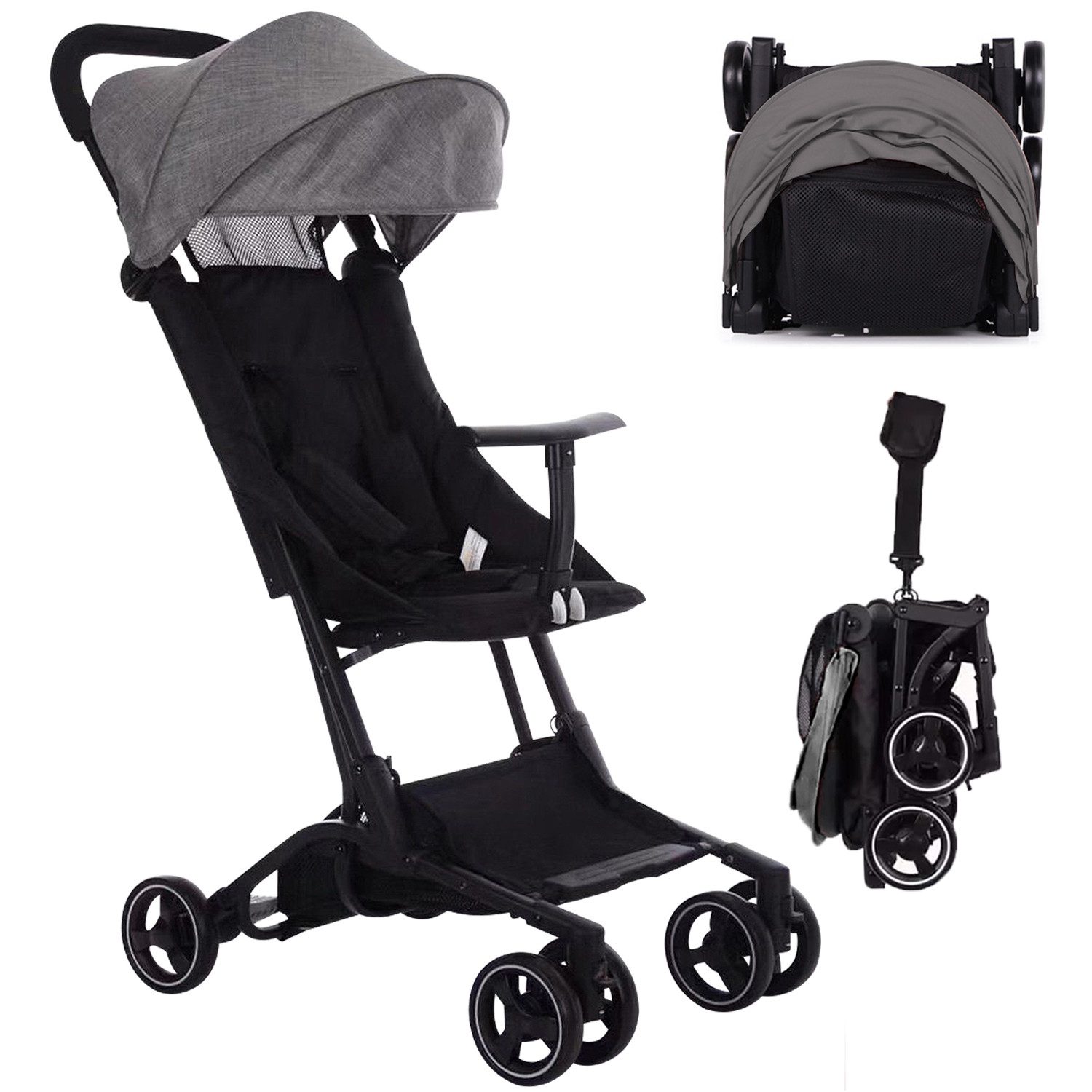 Kombi-Kinderwagen Kinderwagen mit Sitzkissen und Sonnenverdeck, bis ca. 3 Jahre (0-20kg)