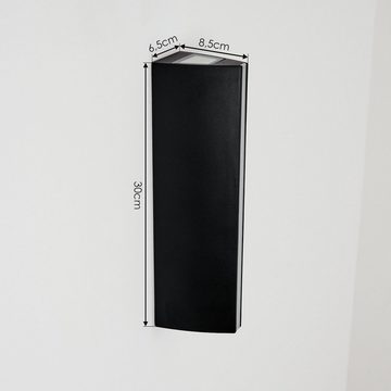 hofstein Außen-Wandleuchte »Sista« LED Außenlampe aus Metall in schwarz und weißen Glas, 3000 Kelvin, Wandlampe mit Up & Down Lichteffekt, LED, 870 Lumen, IP54