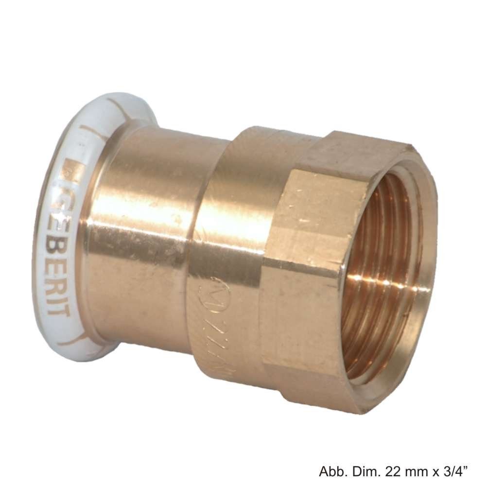 GEBERIT Wasserrohr Geberit Mapress Rotguss Übergangsstück IG, 15mm x 1/2"