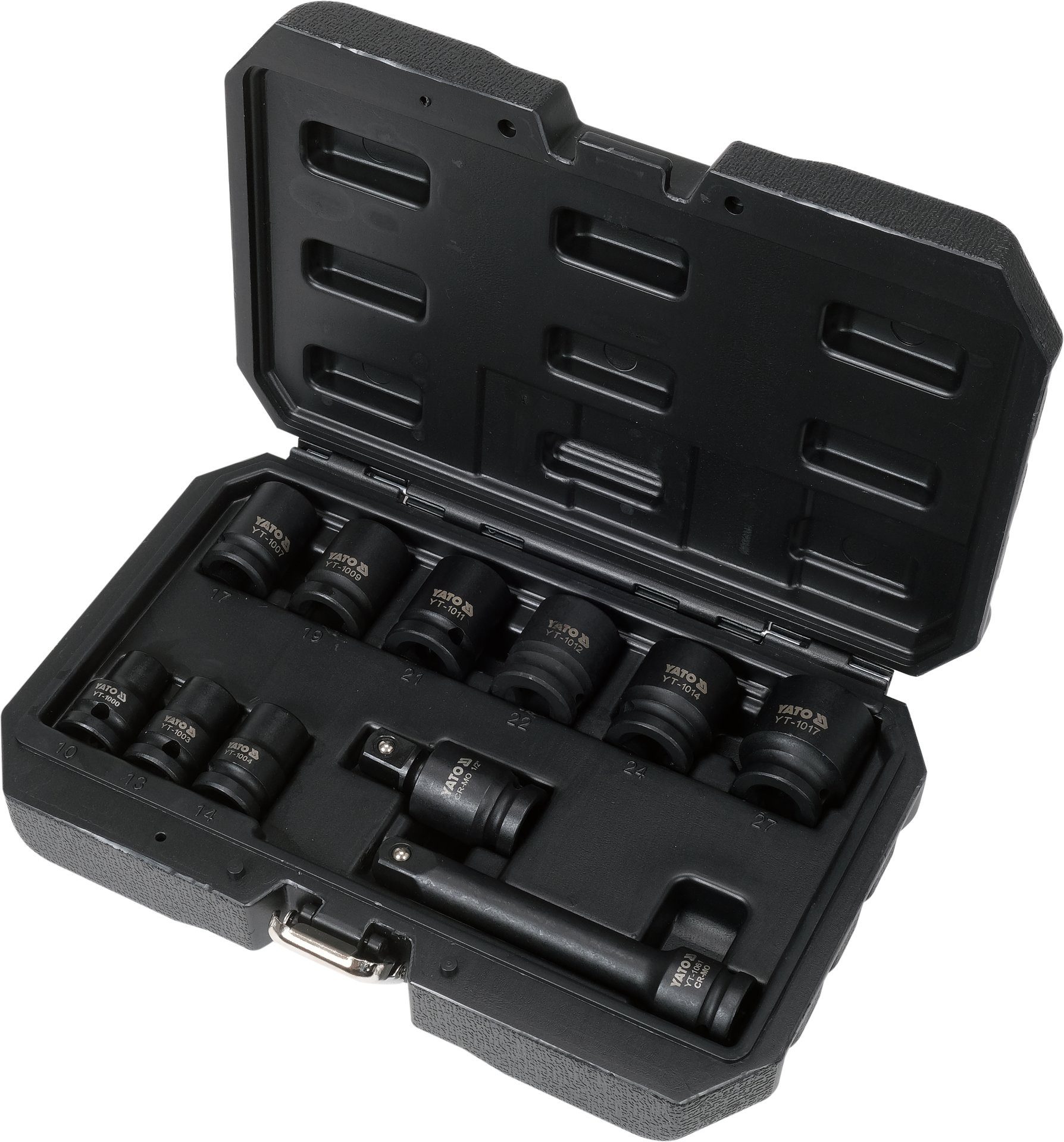 Yato Stecknuss Steckschlüssel-Satz 1/2" 11-Teilig 10 - 27 mm, Steckschlüssel-Satz 1/2" 11-Teilig 10 - 27 mm, Steckschlüssel-Satz 1/2" 11-Teilig 10 - 27 mm