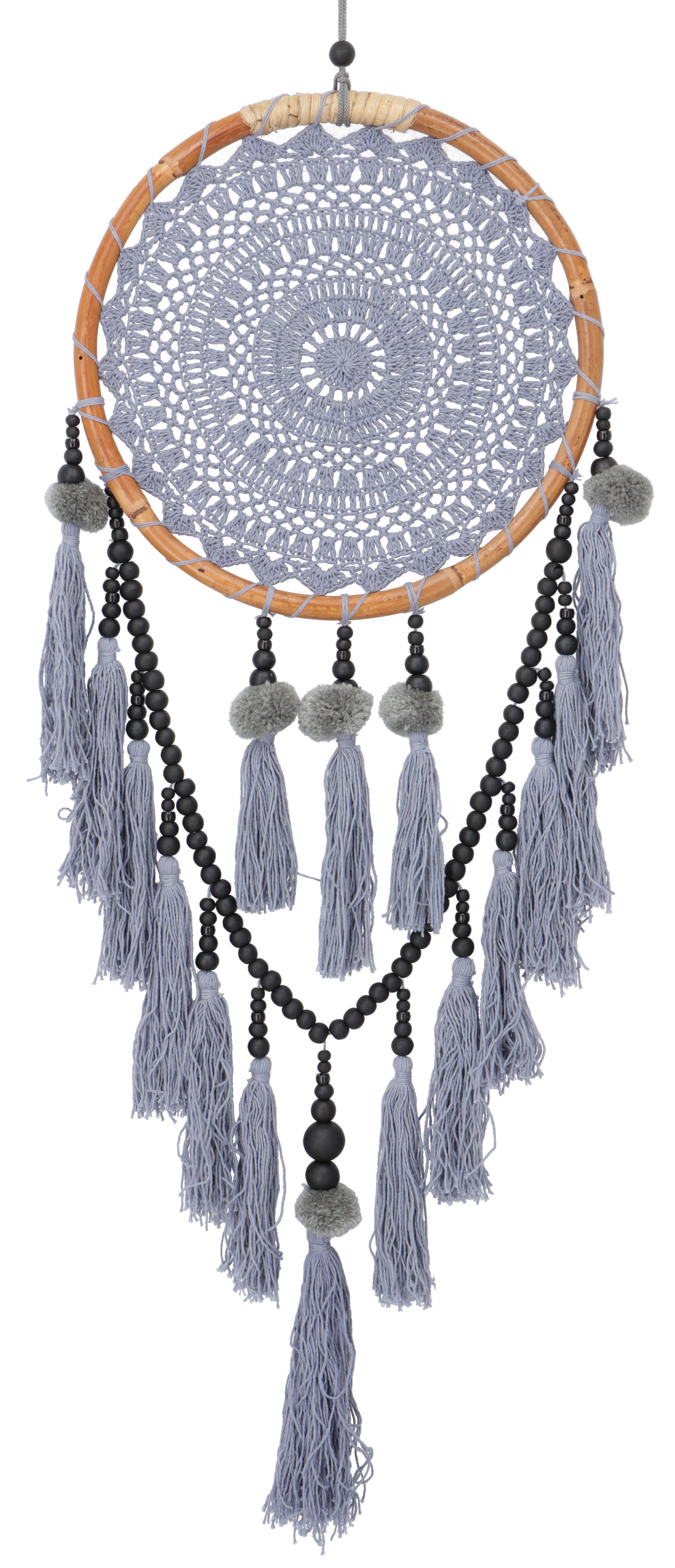 Guru-Shop Dekoobjekt Ловец снов Boho - taubenblau 32 cm