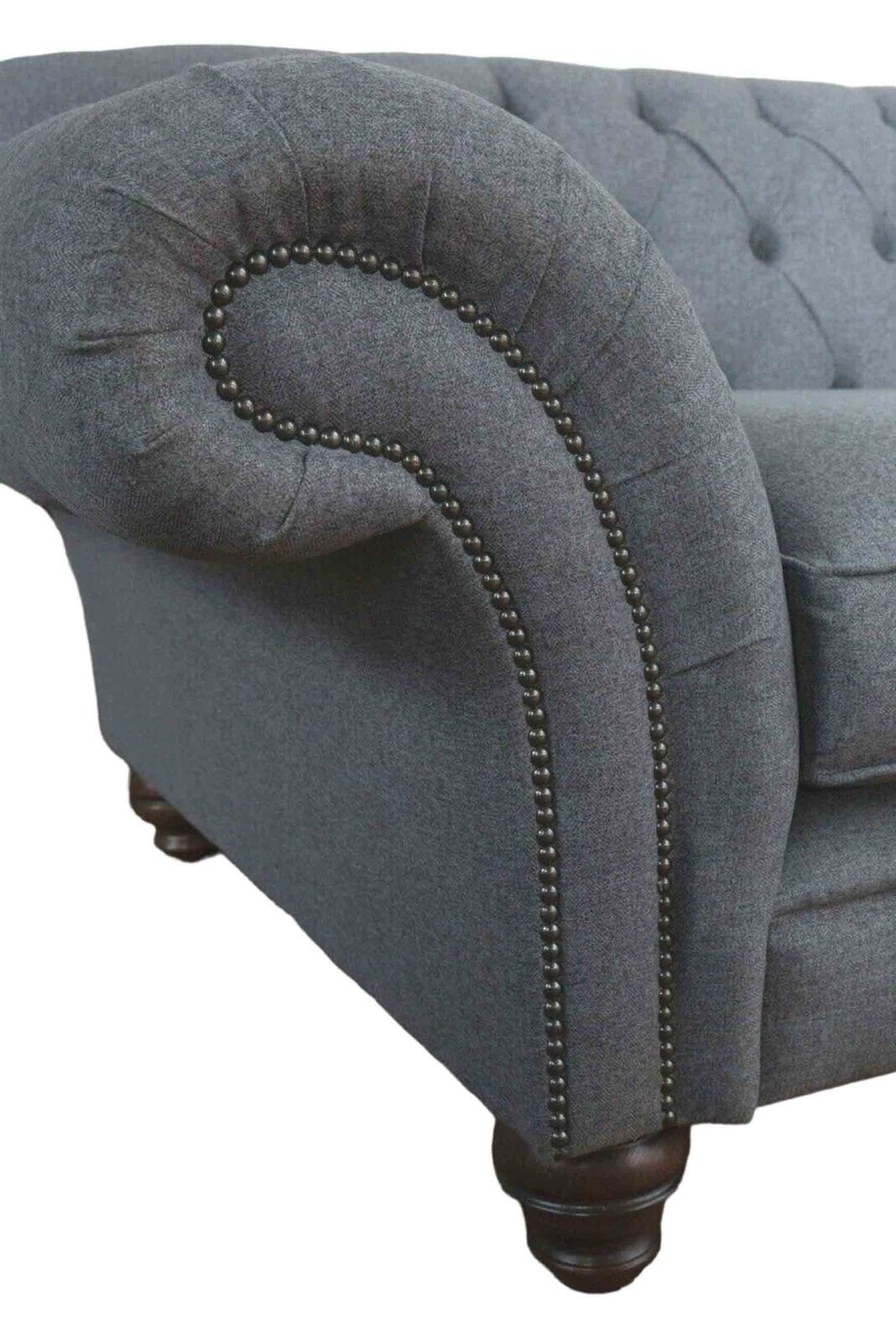 Textil Couch Europe Graues Sofa Made Sofa Chesterfield in JVmoebel 4 Polster Luxus Grau, Sitzer