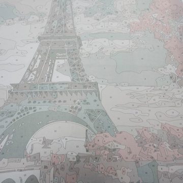 MAALEO Malen nach Zahlen Paris Eifelturm Leinwandbild, Malen nach Zahlen, 40x50cm (Malen nach Zahlen auf Leinwand Set, Komplett-Set), Eiffelturm, hochwertiges Material, einzigartiges Kunst-Erlebnis.