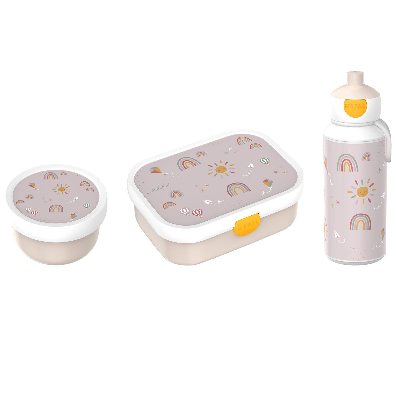 Mepal Lunchbox Campus Lunchset 3-tlg., Acrylnitril-Butadien-Styrol (ABS), (3-tlg), Spülmaschinengeeignet