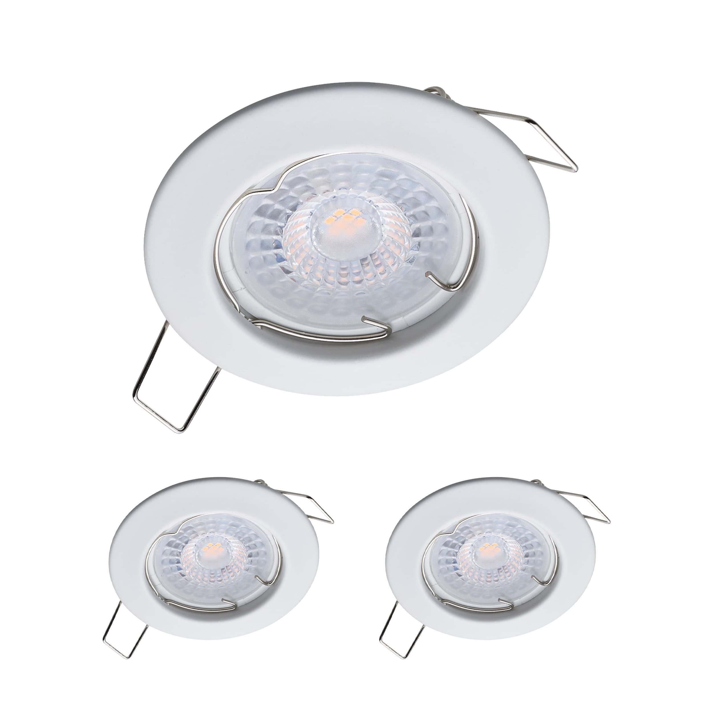 Oktaplex lighting LED Einbaustrahler Sedan Deckenspot weiß, sehr flach, Leuchtmittel wechselbar, neutralweiß, 4000 Kelvin 230V weiß