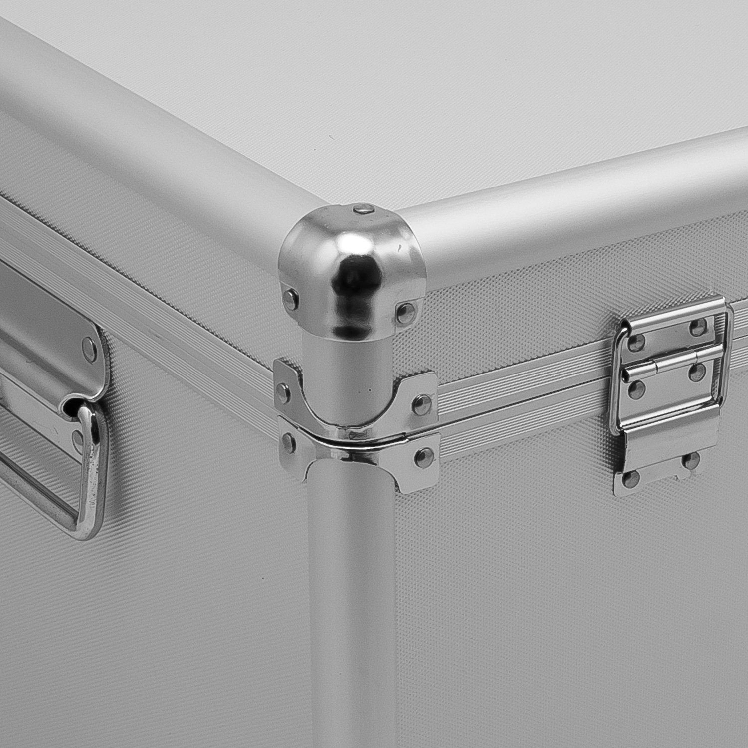 anndora Aufbewahrungsbox Alu Rahmenkoffer Transportbox (silber), stabiler Metallrahmen - mit Moosgummi ausgekleidet