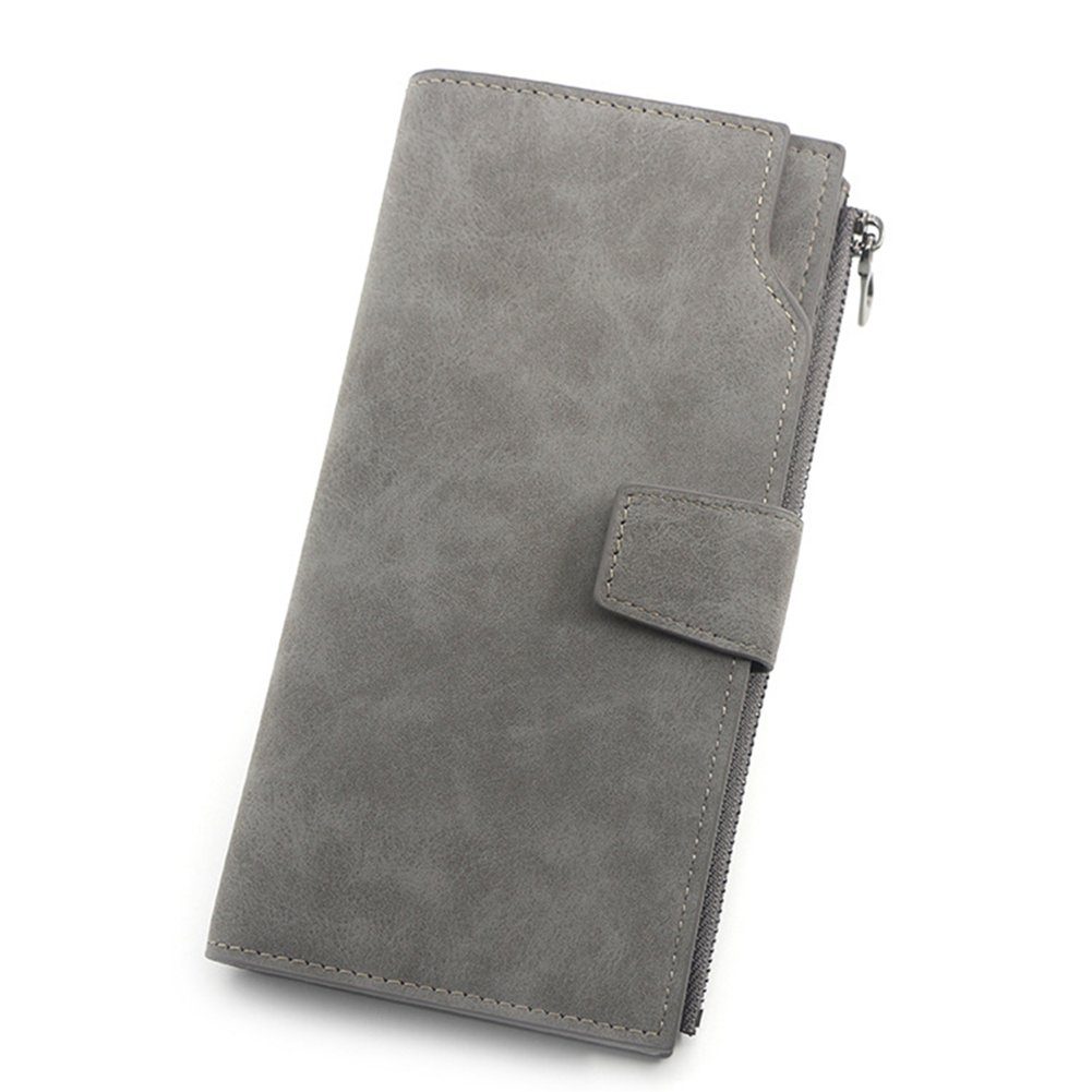 Blusmart Geldbörse Frosted Long Wallet Für Damen Mit Reißverschluss, Multifunktionale m009 dark gray