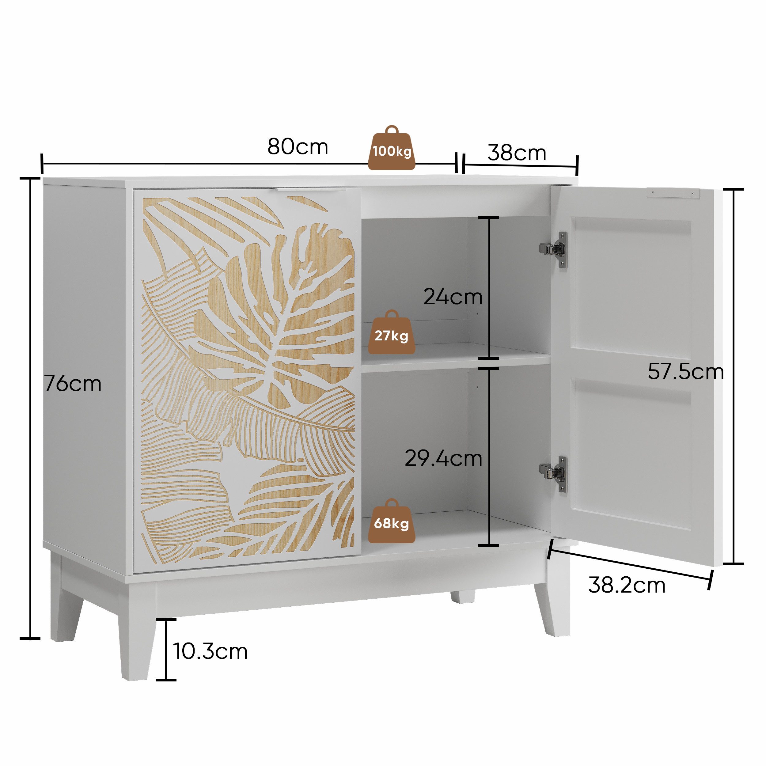 OKWISH Sideboard Modernes Küchenschrank,Anrichte (80 cm günstig online kaufen