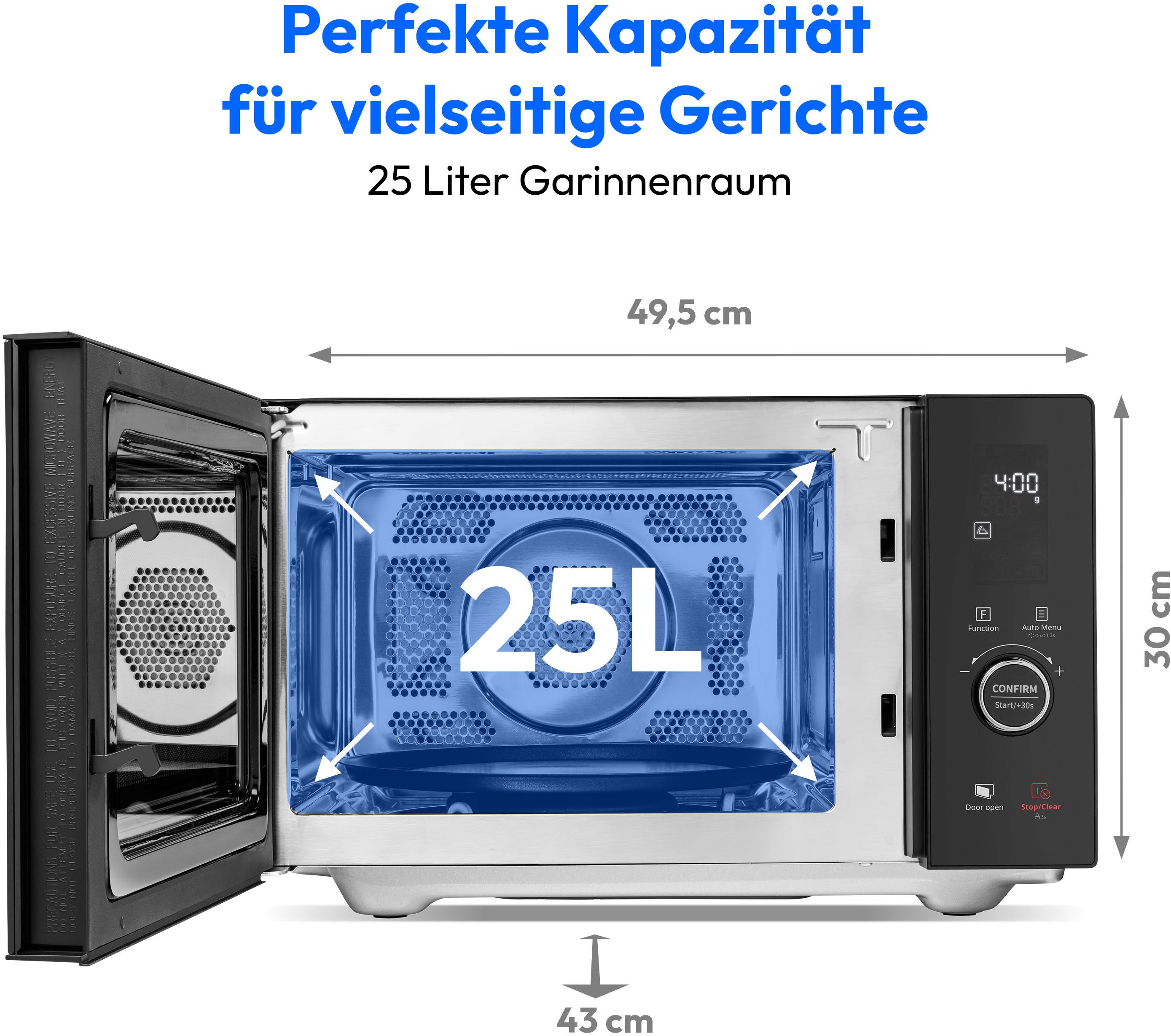 Medion® Mikrowelle MD 12041, 4in 1, Doppelgrill, Heißluftfunktion, Sensor Touch, Grill und Heißluft, Mikrowelle, 25 l, 10 Leistungsstufen, 11 Automatikprogramme, Auftaufunktion, schwarz