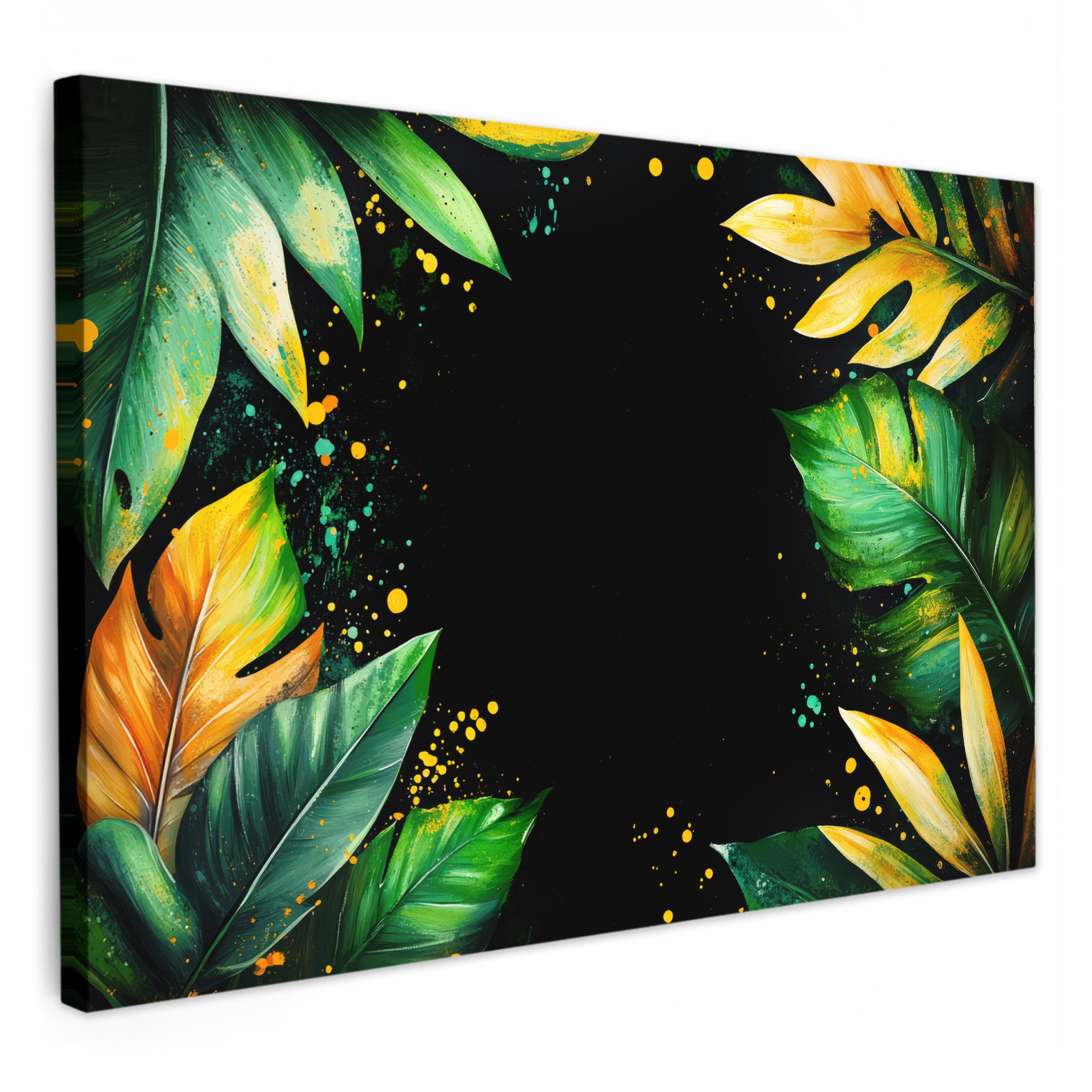 OneMillionCanvasses® Leinwandbild Blätter - Grün - günstig online kaufen