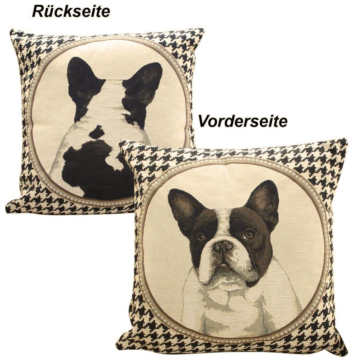Mars & More Dekokissen Mars & More Gobelin Kissen beidseitig mit französischer Bulldogge