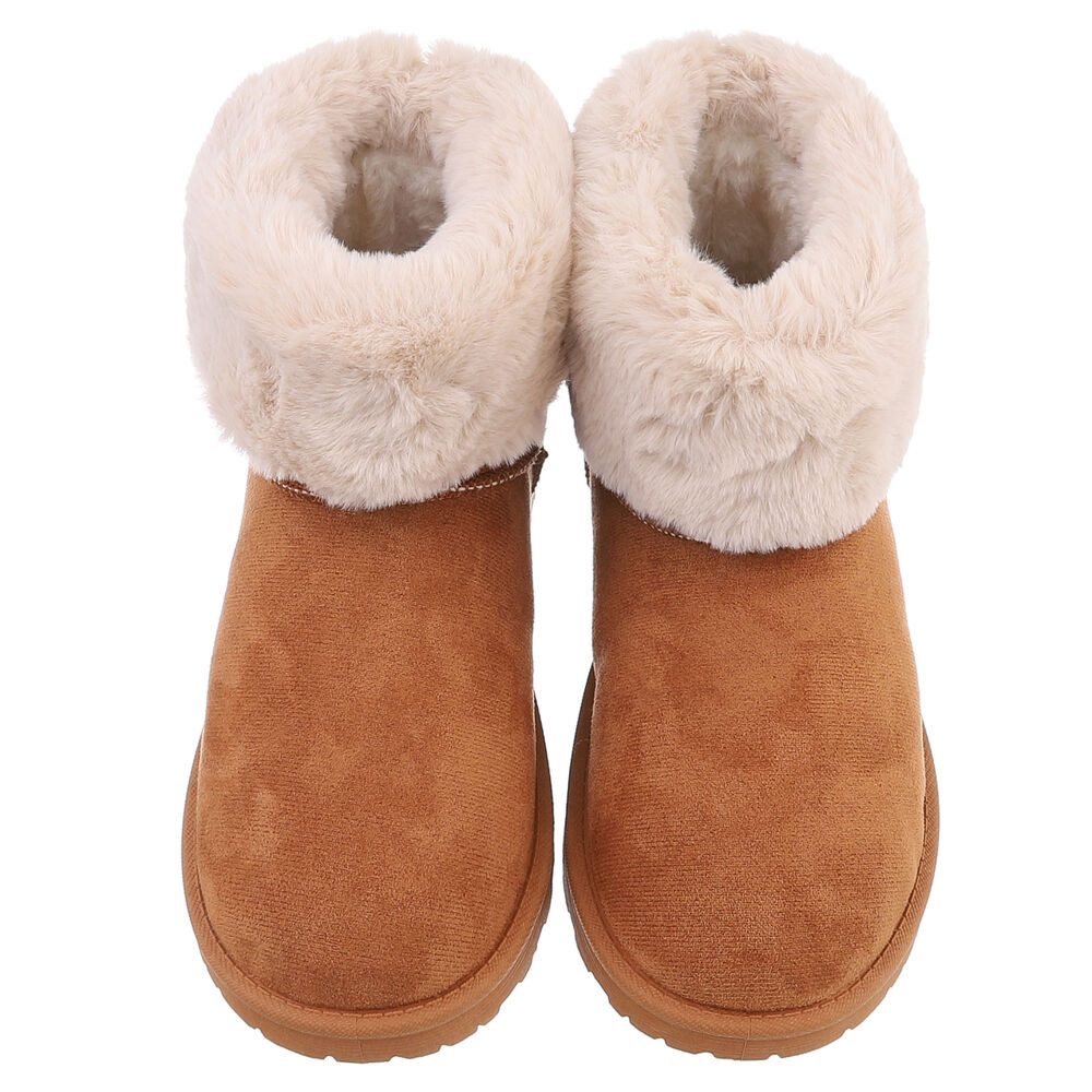 Ital-Design Damen Snowboots Freizeit Snowboots (88460408) Flach Flache Stiefeletten in Camel – Bild 4 von 5
